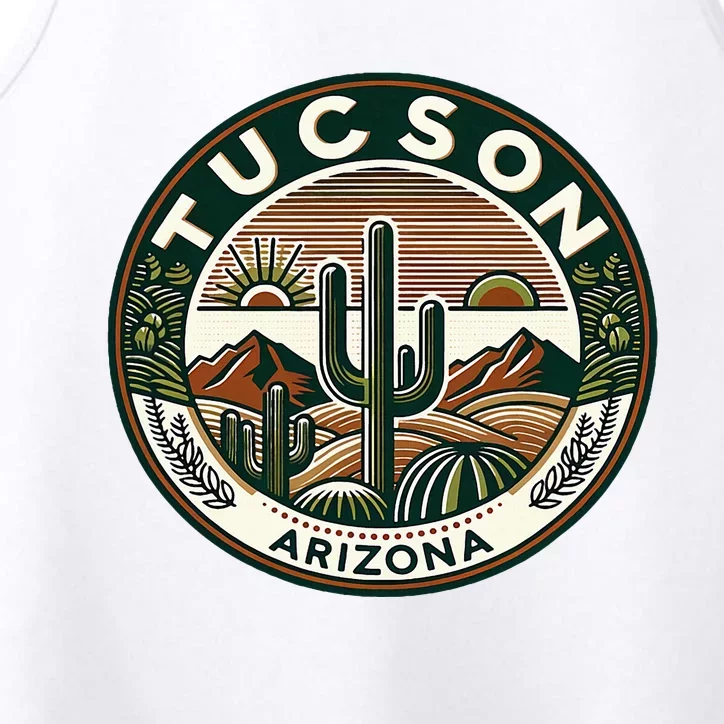 Tucson Arizona Southwestern Saguaro Cacti Desert Landscape Performance Tank