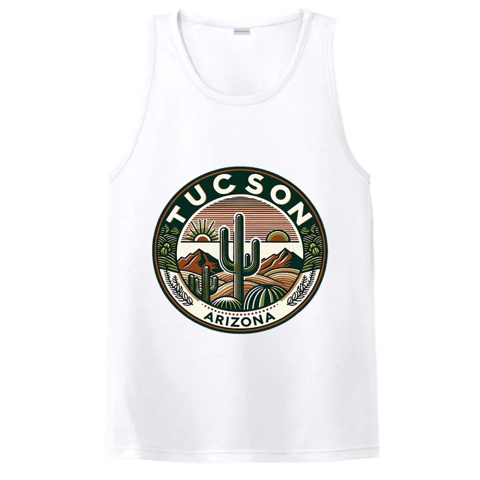 Tucson Arizona Southwestern Saguaro Cacti Desert Landscape Performance Tank