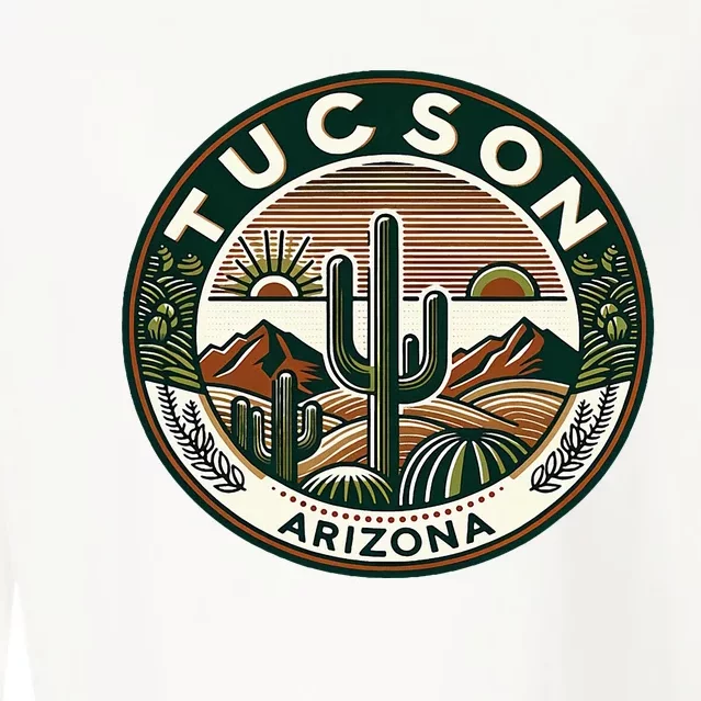 Tucson Arizona Southwestern Saguaro Cacti Desert Landscape Cropped Pullover Crew