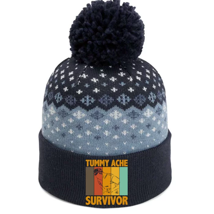 Tummy Ache Survivor Vintage The Baniff Cuffed Pom Beanie