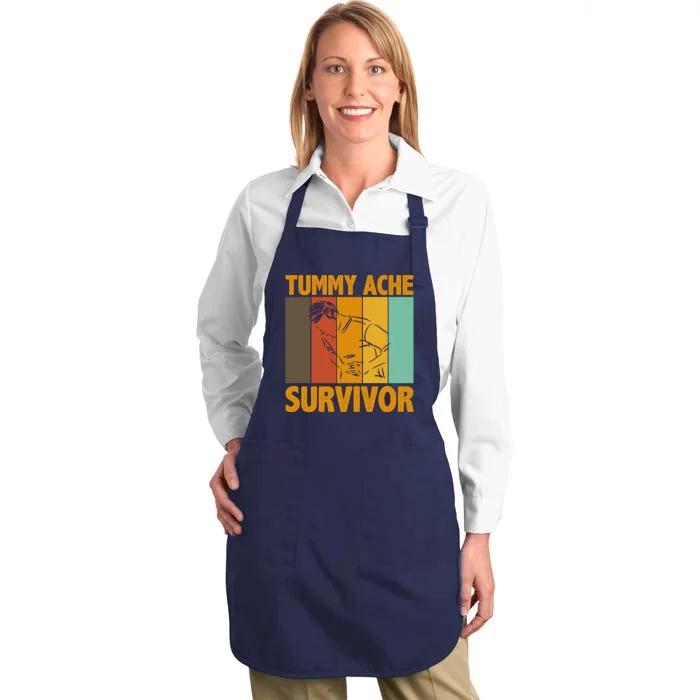 Tummy Ache Survivor Vintage Full-Length Apron With Pocket