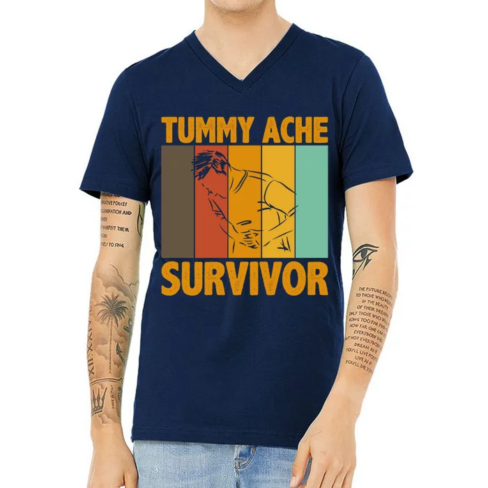 Tummy Ache Survivor Vintage V-Neck T-Shirt