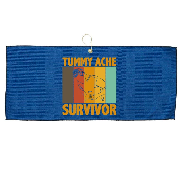 Tummy Ache Survivor Vintage Large Microfiber Waffle Golf Towel