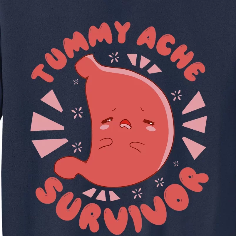 TUMMY ACHE SURVIVOR My Stomach Hurts Funny Meme Sweatshirt