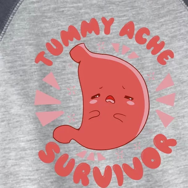 TUMMY ACHE SURVIVOR My Stomach Hurts Funny Meme Toddler Fine Jersey T-Shirt