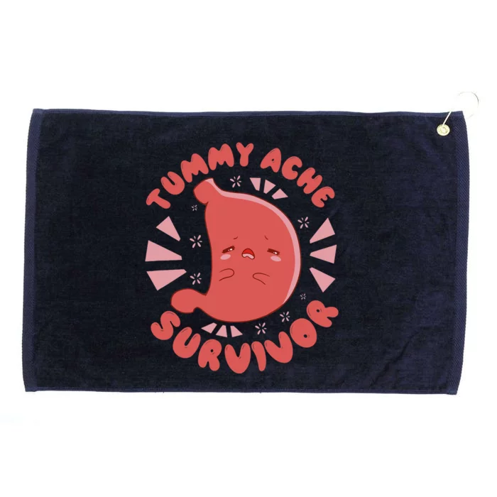 TUMMY ACHE SURVIVOR My Stomach Hurts Funny Meme Grommeted Golf Towel