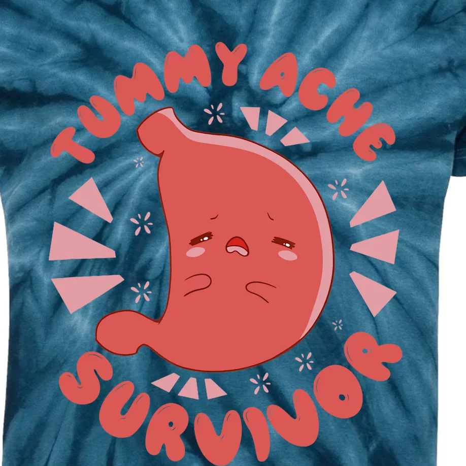 TUMMY ACHE SURVIVOR My Stomach Hurts Funny Meme Kids Tie-Dye T-Shirt