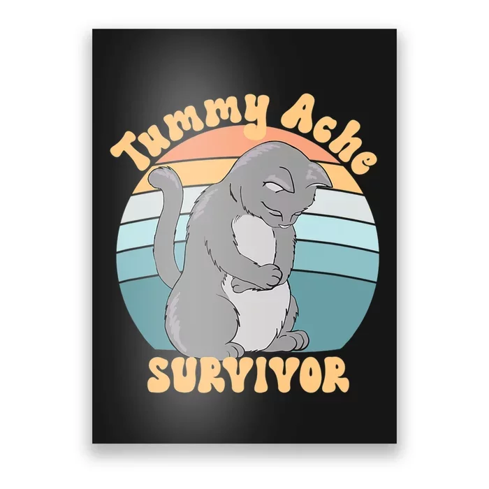 Tummy Ache Survivor Cat Poster