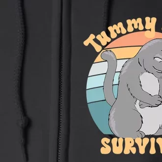 Tummy Ache Survivor Cat Full Zip Hoodie