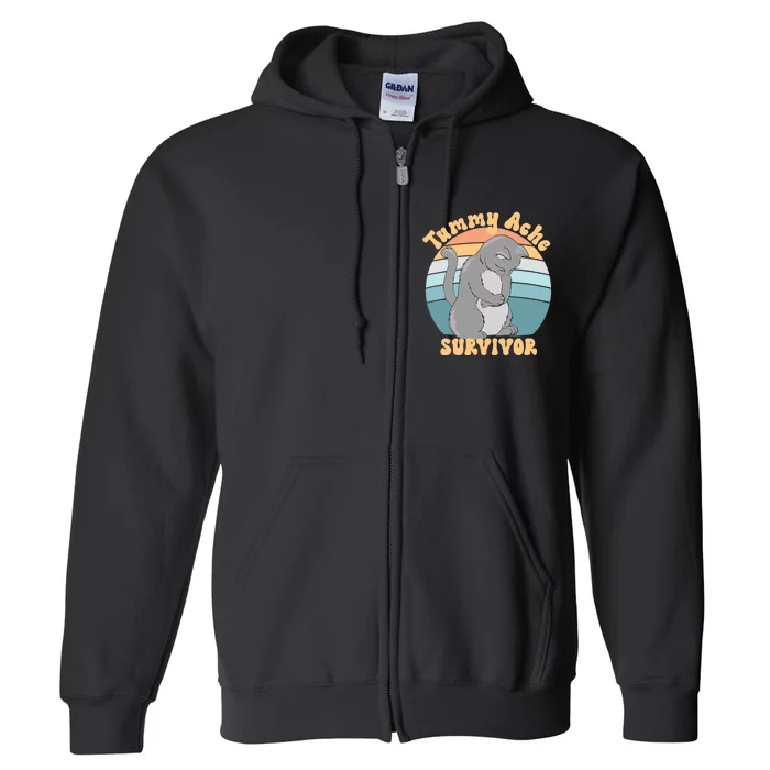 Tummy Ache Survivor Cat Full Zip Hoodie