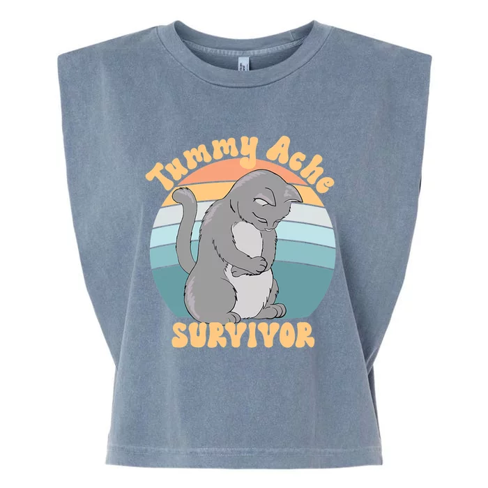 Tummy Ache Survivor Cat Garment-Dyed Women's Muscle Tee