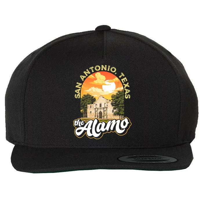 The Alamo San Antonio Texas Mission Vintage Retro Remember Wool Snapback Cap