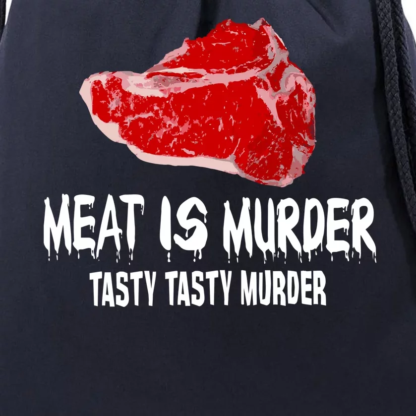 Tasty Meat Is Murder Drawstring Bag