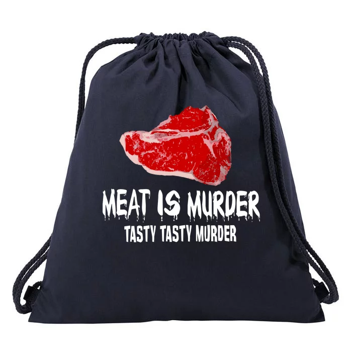 Tasty Meat Is Murder Drawstring Bag