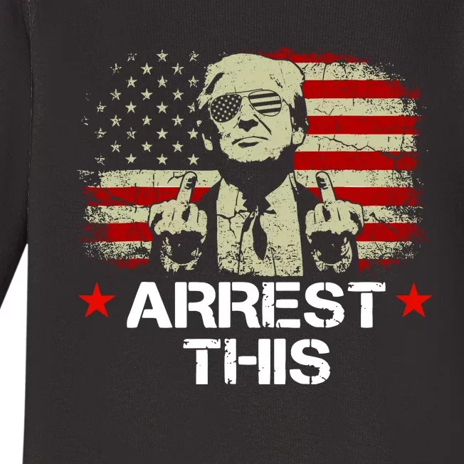 Trump Arrest This Funny Trump 2024 Convicted Felon Baby Long Sleeve Bodysuit