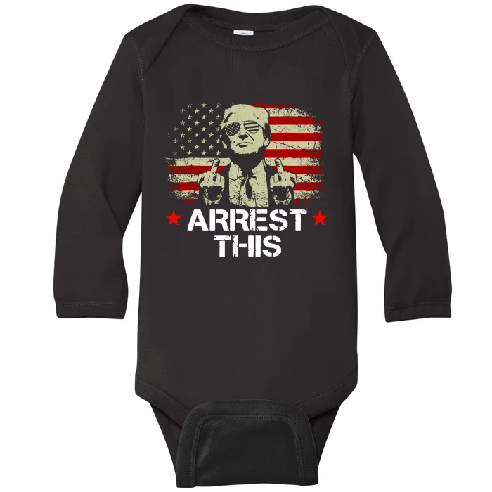 Trump Arrest This Funny Trump 2024 Convicted Felon Baby Long Sleeve Bodysuit