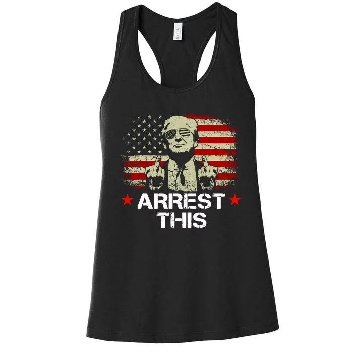 Trump Arrest This Funny Trump 2024 Convicted Felon Women's Racerback Tank