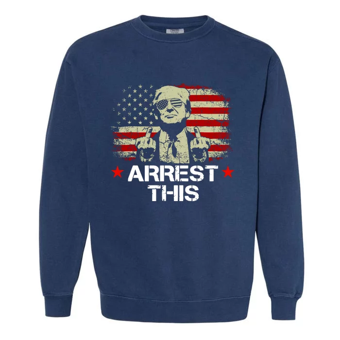 Trump Arrest This Funny Trump 2024 Convicted Felon Garment-Dyed Sweatshirt