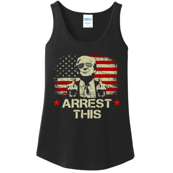 Trump Arrest This Funny Trump 2024 Convicted Felon Ladies Essential Tank