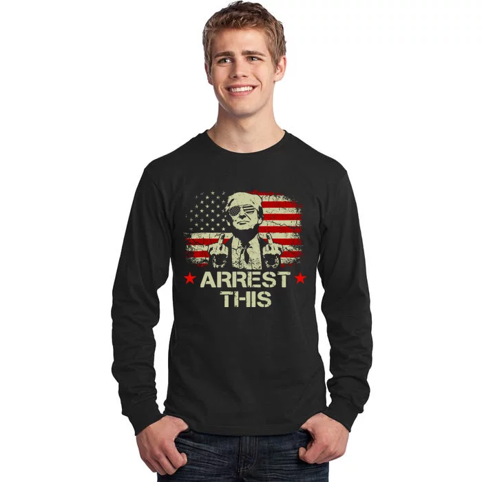 Trump Arrest This Funny Trump 2024 Convicted Felon Tall Long Sleeve T-Shirt