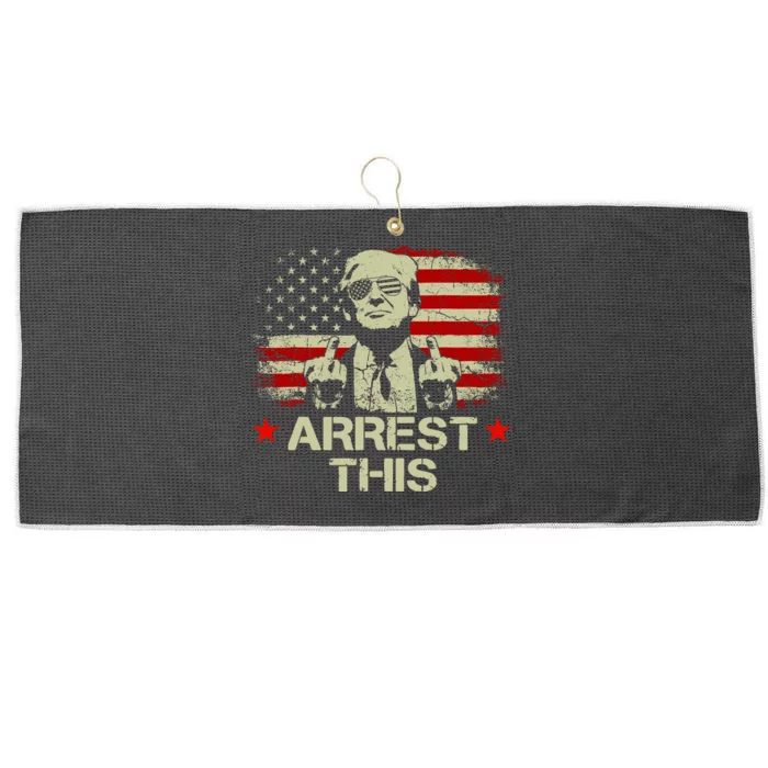 Trump Arrest This Funny Trump 2024 Convicted Felon Large Microfiber Waffle Golf Towel