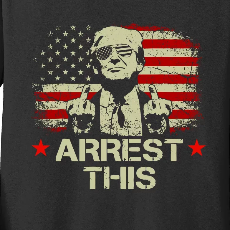 Trump Arrest This Funny Trump 2024 Convicted Felon Kids Long Sleeve Shirt