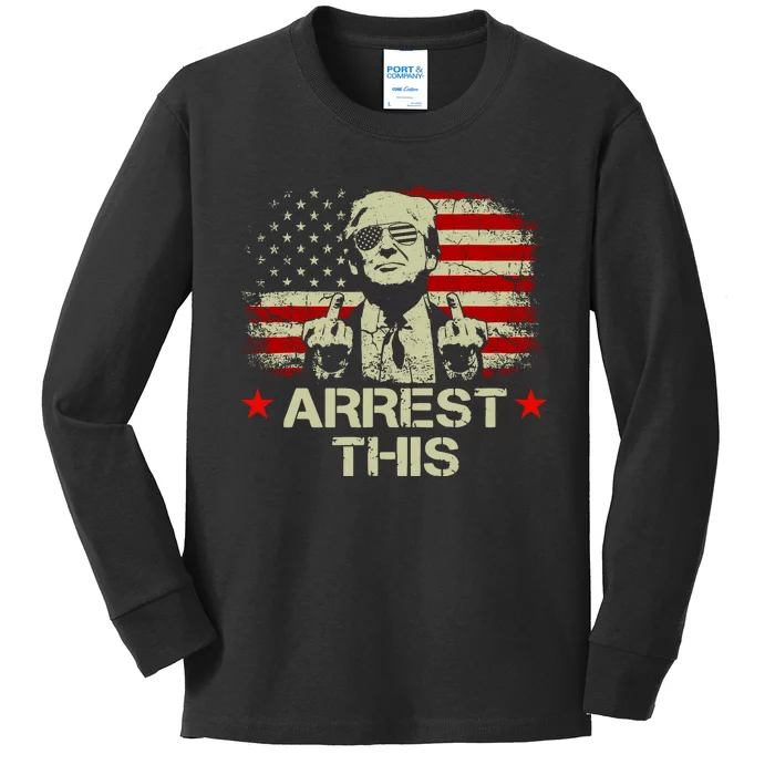 Trump Arrest This Funny Trump 2024 Convicted Felon Kids Long Sleeve Shirt