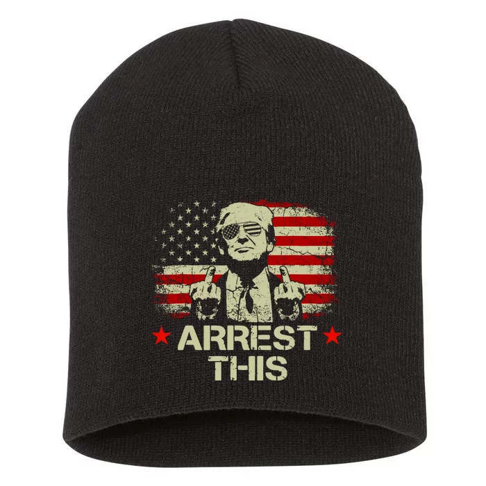 Trump Arrest This Funny Trump 2024 Convicted Felon Short Acrylic Beanie