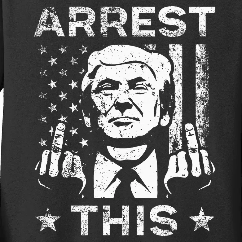 Trump Arrest This Fingers Kids Long Sleeve Shirt