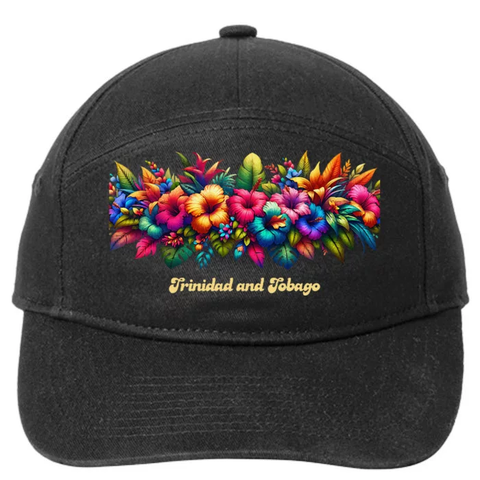 Trinidad And Tobago Band Of Tropical Flowers 7-Panel Snapback Hat