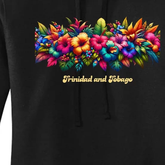 Trinidad And Tobago Band Of Tropical Flowers Women's Pullover Hoodie