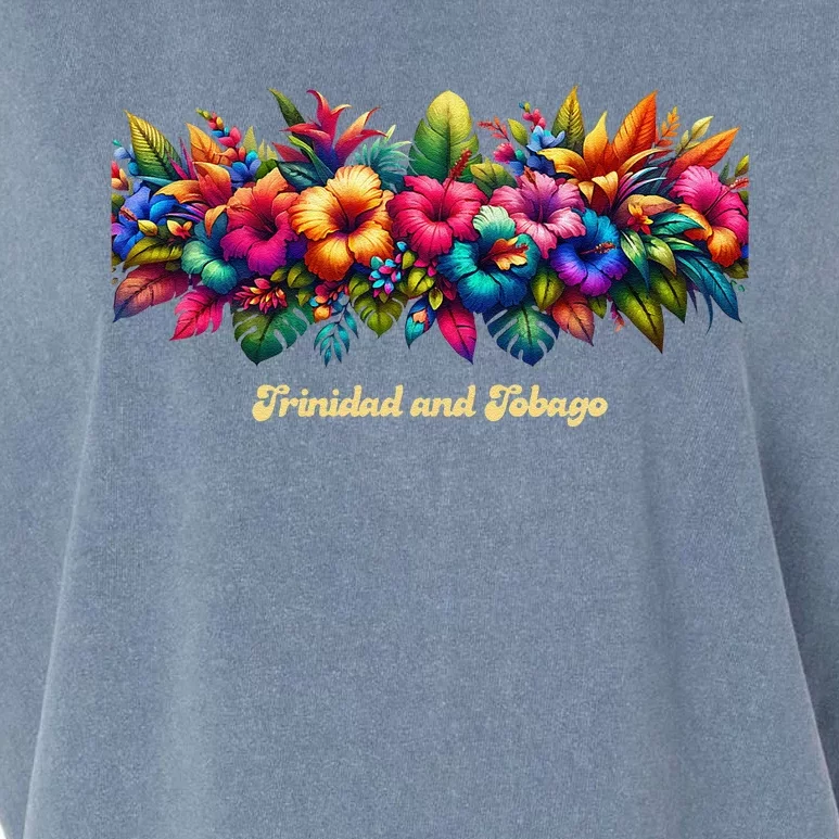 Trinidad And Tobago Band Of Tropical Flowers Garment-Dyed Women's Muscle Tee