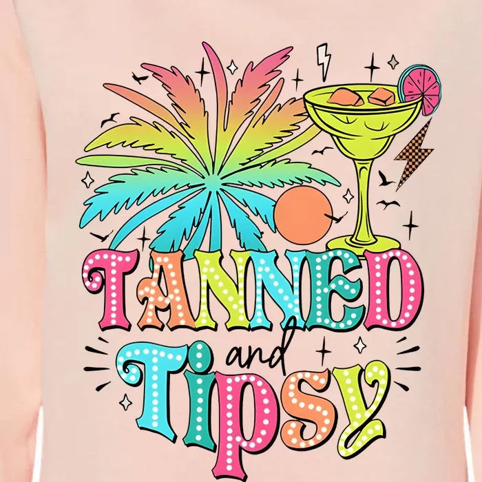 Tanned And Tipsy Funny Summer Quotes Womens California Wash Sweatshirt