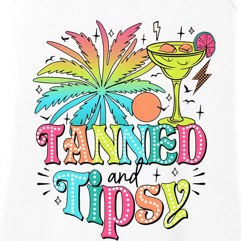 Tanned And Tipsy Funny Summer Quotes Ladies Essential Tank