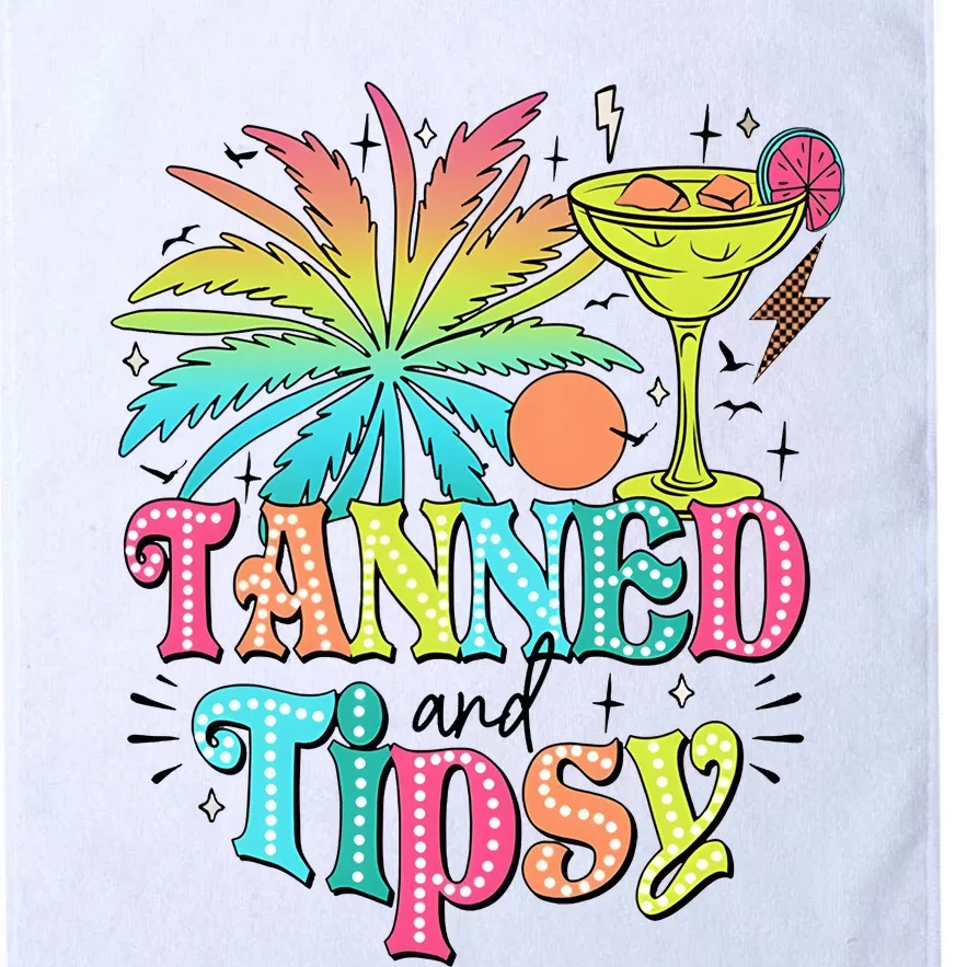 Tanned And Tipsy Funny Summer Quotes Platinum Collection Golf Towel