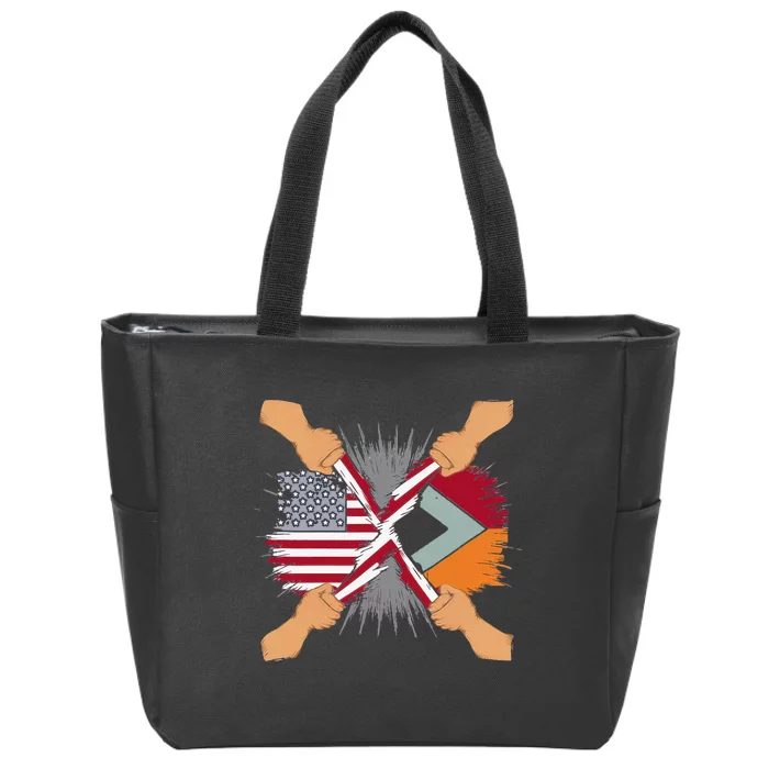 Trinidad And Tobago Blood Inside 4th Of July Zip Tote Bag