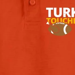 Turkey And Touchdowns Football Festive Thanksgiving Dry Zone Grid Performance Polo