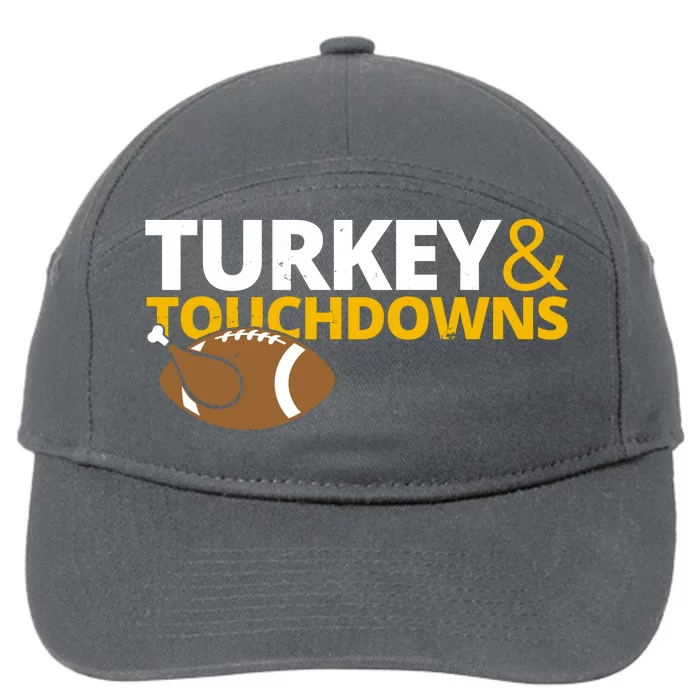 Turkey And Touchdowns Football Festive Thanksgiving 7-Panel Snapback Hat