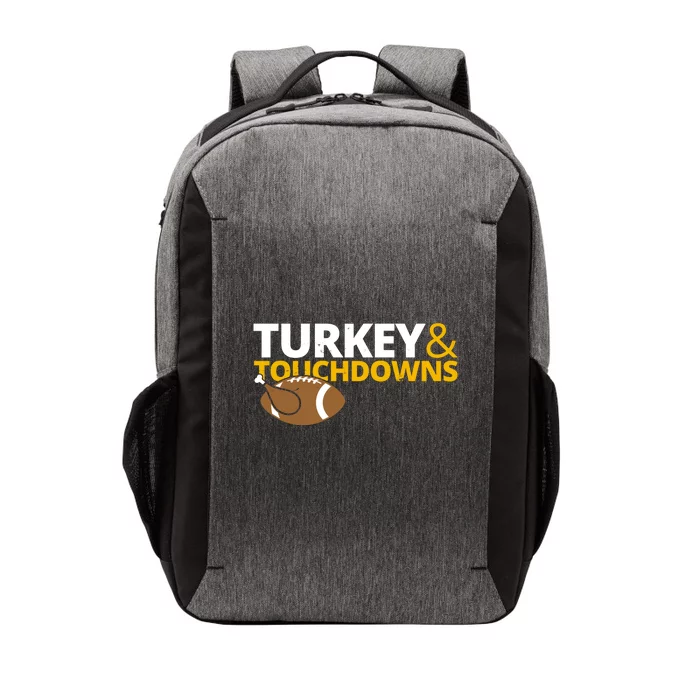 Turkey And Touchdowns Football Festive Thanksgiving Vector Backpack