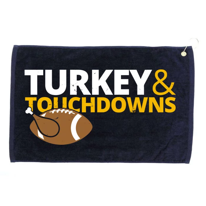 Turkey And Touchdowns Football Festive Thanksgiving Grommeted Golf Towel