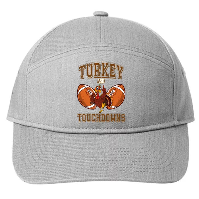 Turkey And Touchdowns Thanksgiving Football 7-Panel Snapback Hat