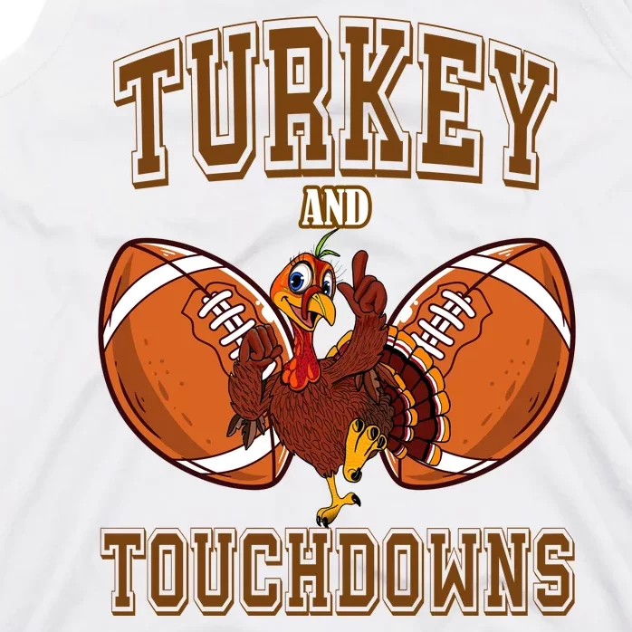 Turkey And Touchdowns Thanksgiving Football Tank Top