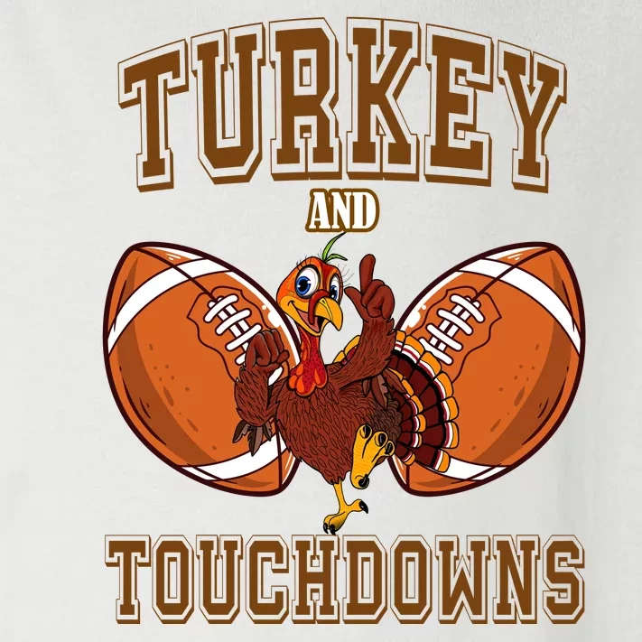 Turkey And Touchdowns Thanksgiving Football Toddler Long Sleeve Shirt