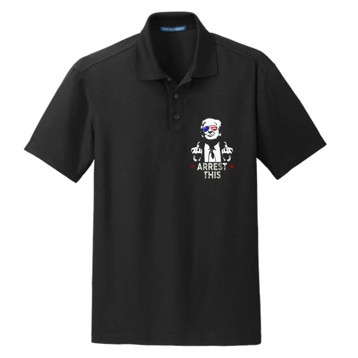 Trump Arrest This 2 Side Dry Zone Grid Performance Polo