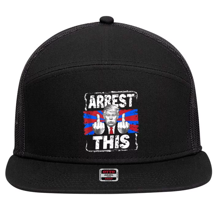 Trump Arrest This Fingers Pro Trump 7 Panel Mesh Trucker Snapback Hat