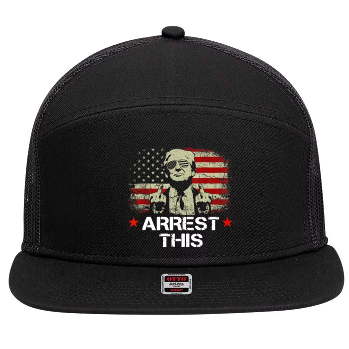 Trump Arrest This Funny Trump 2024 Convicted Felon 7 Panel Mesh Trucker Snapback Hat