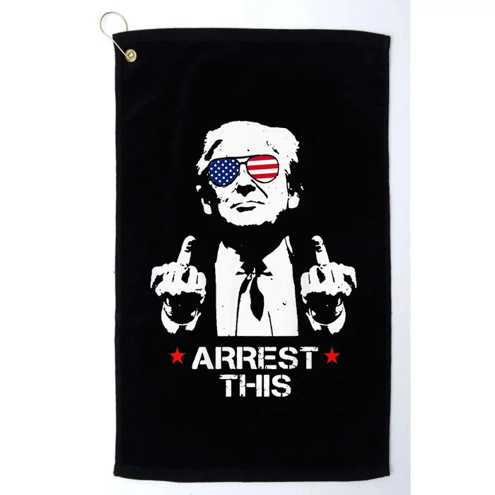 Trump Arrest This 2 Sided Funny Platinum Collection Golf Towel