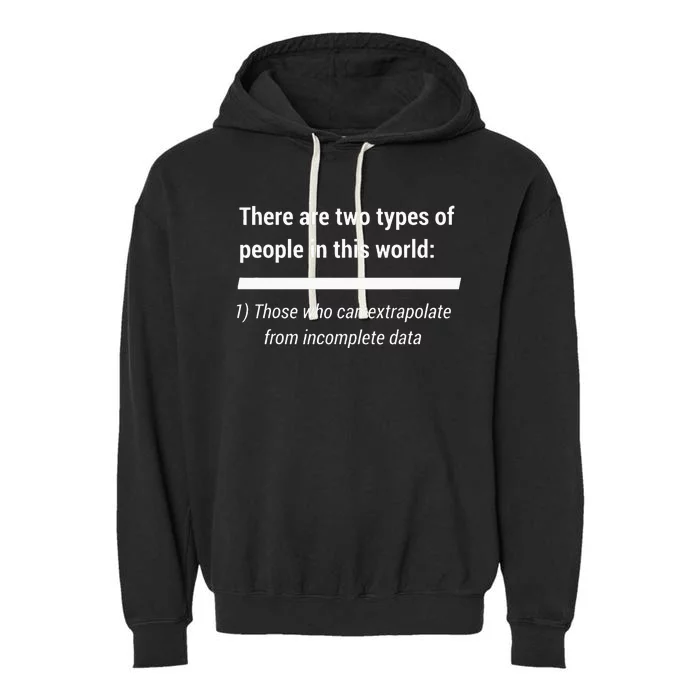 There Are Two Types Of People Extrapolate Incomplete Data Garment-Dyed Fleece Hoodie