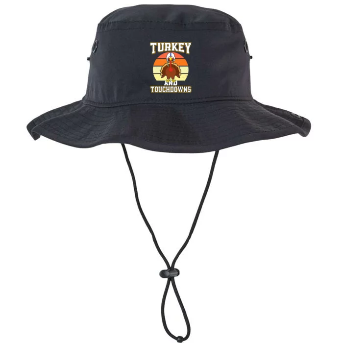 Turkey and Touchdowns Funny Thanksgiving Football Boys Legacy Cool Fit Booney Bucket Hat