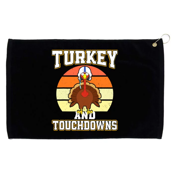 Turkey and Touchdowns Funny Thanksgiving Football Boys Grommeted Golf Towel